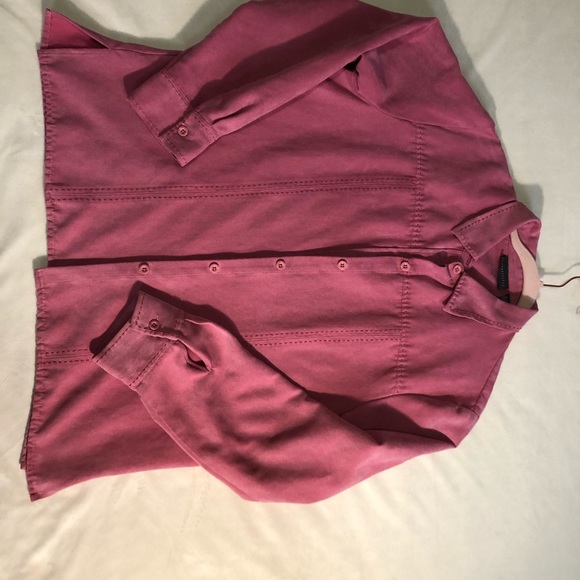 Women's Relativity Pink Stripe Long Sleeve Button - Picture 6 of 12